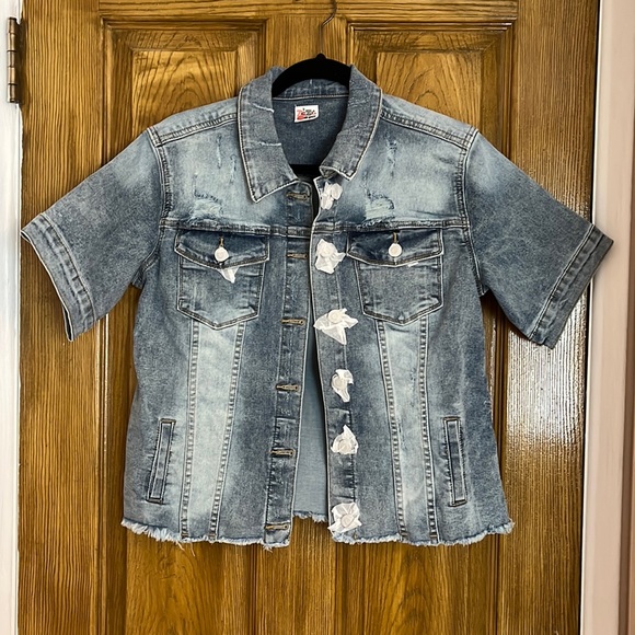 Jackets & Blazers - Short Sleeve Denim Jacket